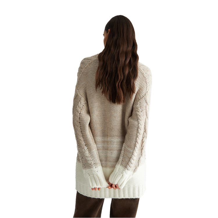 Cardigan Donna in lana e alpaca Beige