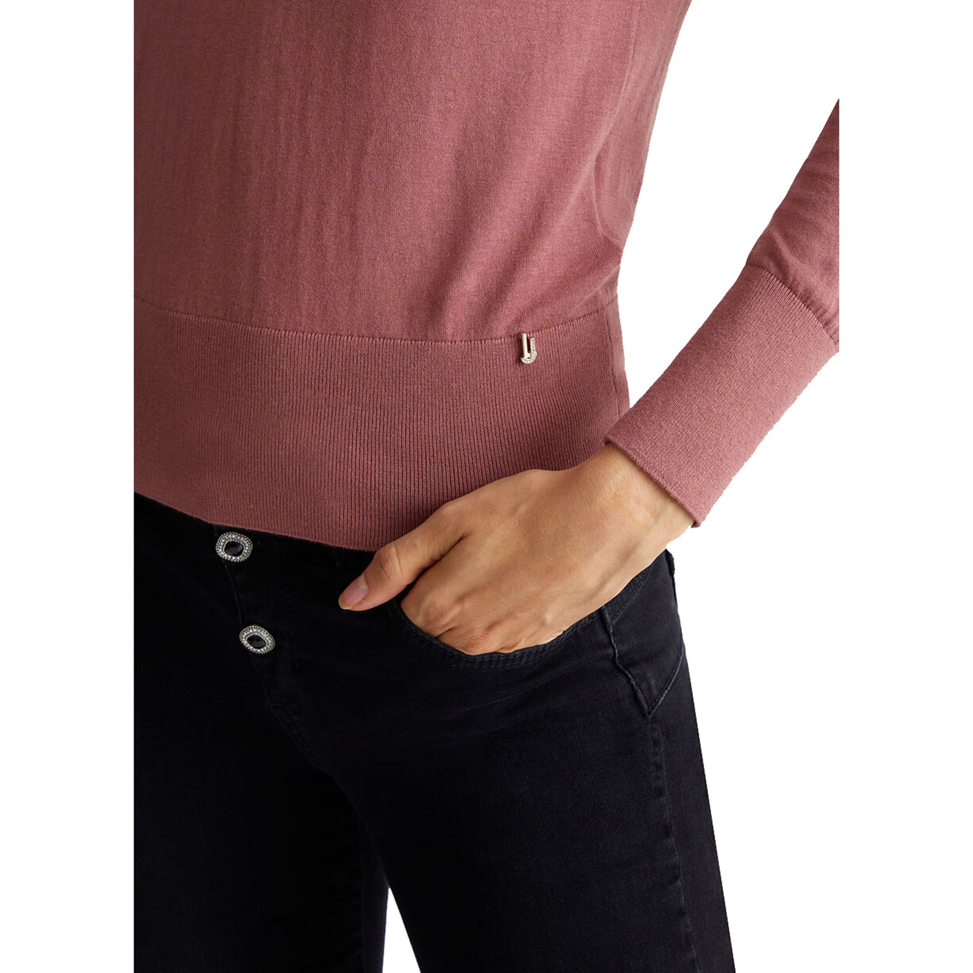 Maglia Donna in cotone e cashmere Rosa dettaglio