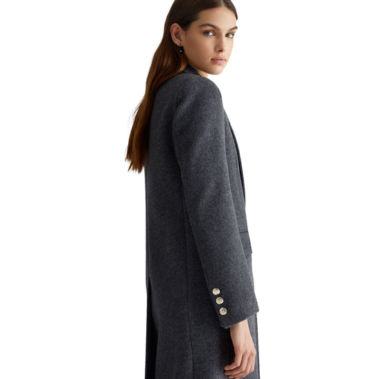 Cappotto Slim Donna in misto lana Grigio laterale