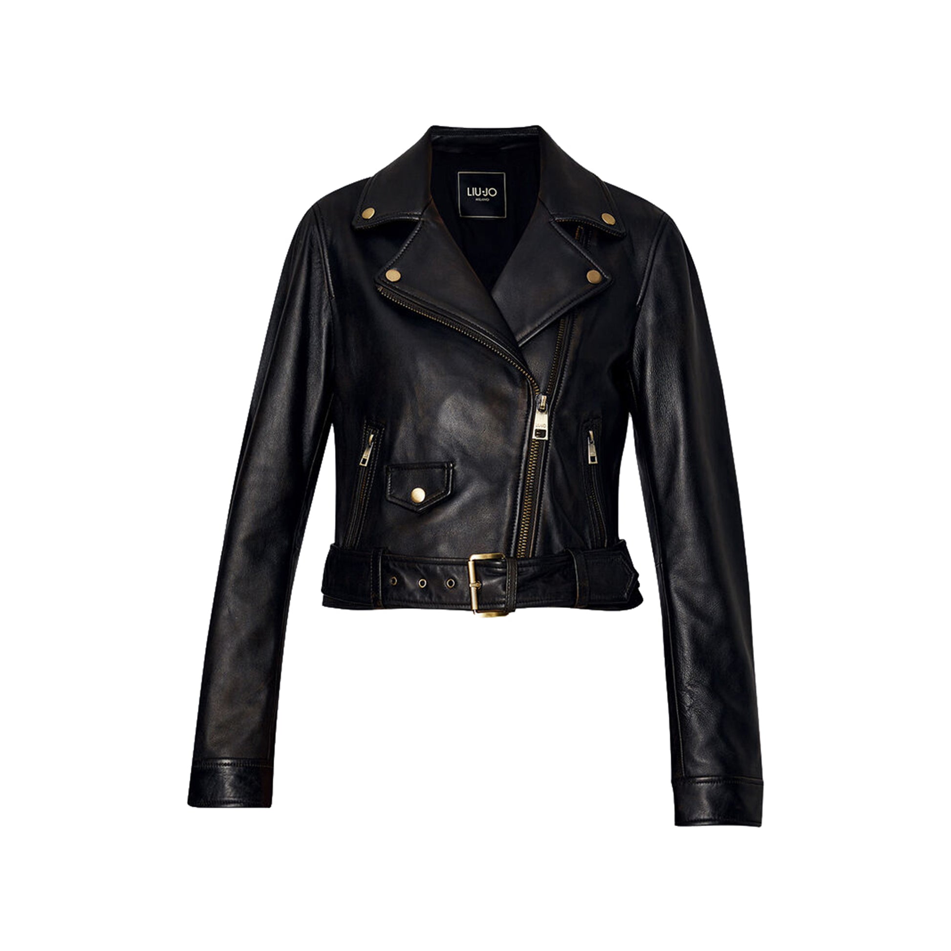 Giacca Donna Biker in pelle Nero