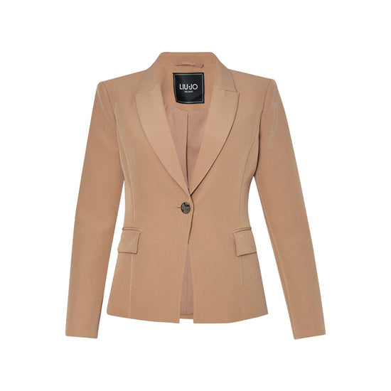 Blazer Donna Stretch monopetto Marrone chiaro