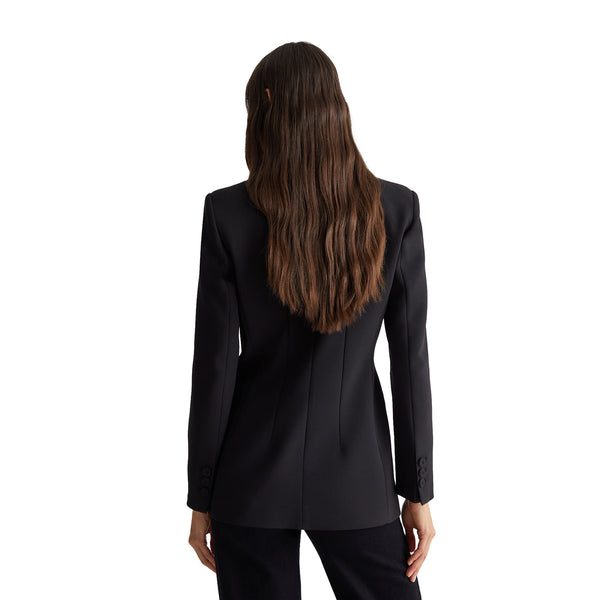 Blazer Donna doppiopetto Nero modella retro