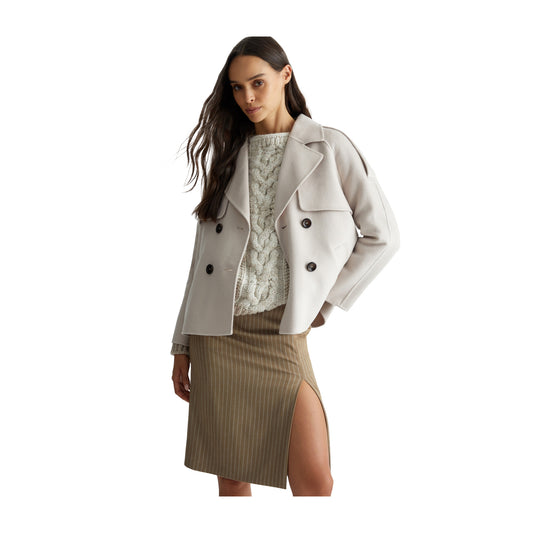 Cappotto Donna in misto lana grigio