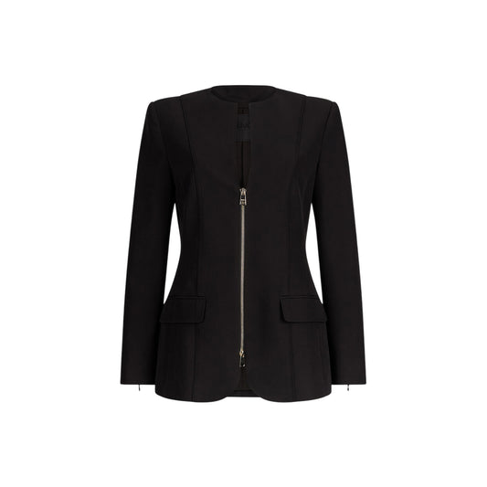Blazer Donna con zip frontale Nero