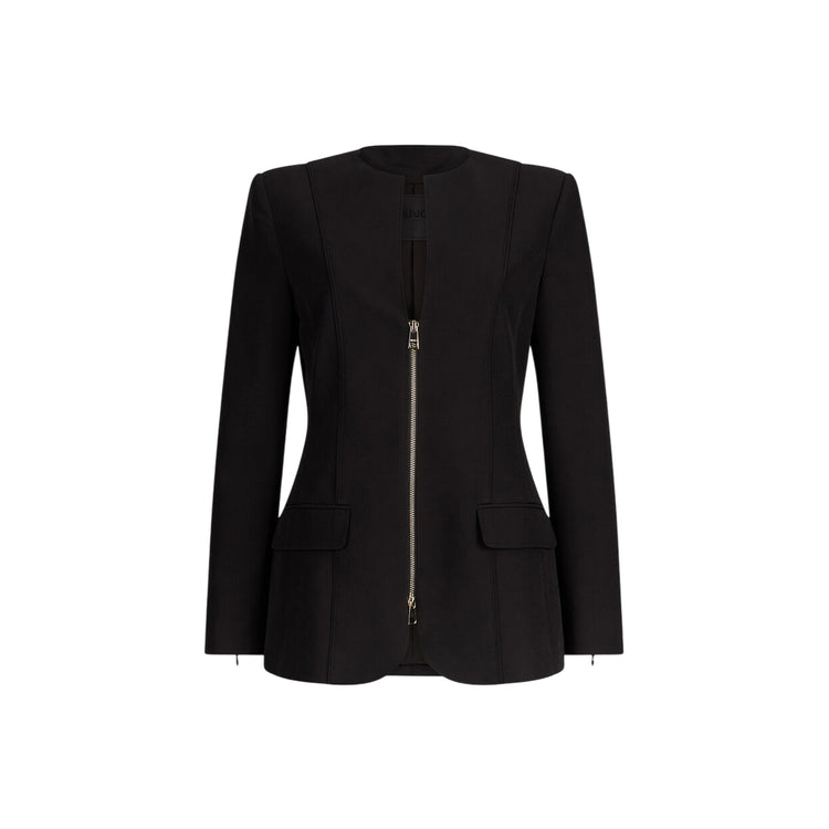 Blazer Donna con zip frontale Nero