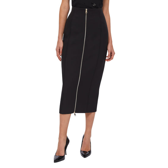 Gonna lunga Donna con zip davanti modella frontale