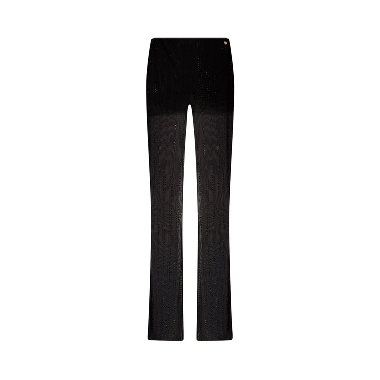 Pantaloni Donna in tulle con strass Nero