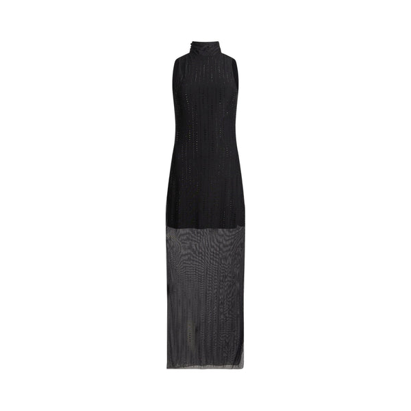Abito Donna in tulle con strass Nero