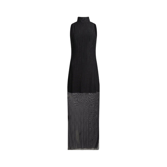 Abito Donna in tulle con strass Nero