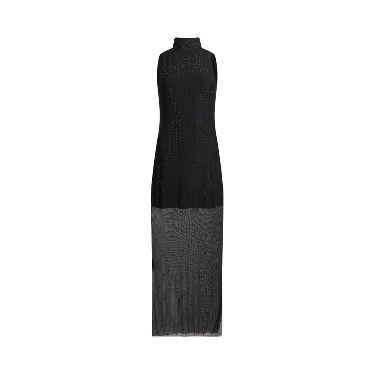 Abito Donna in tulle con strass Nero