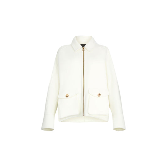 Cappotto Donna in lana con frange Bianco