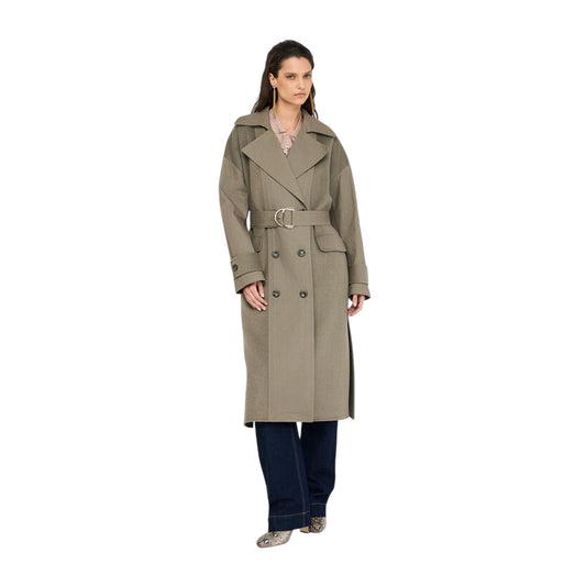 Trench da Donna doppiopetto in lana modella frontale
