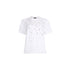 T-shirt Donna con perle e strass Bianco