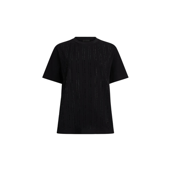 T-shirt Donna con strass applicati Nero