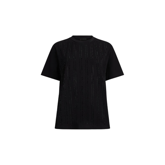 T-shirt Donna con strass applicati Nero