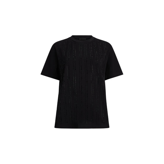 T-shirt Donna con strass applicati Nero