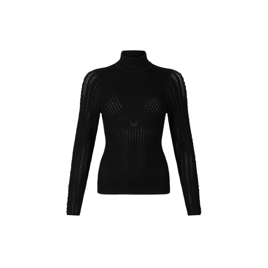 Maglia Donna con oblò sul retro Nero