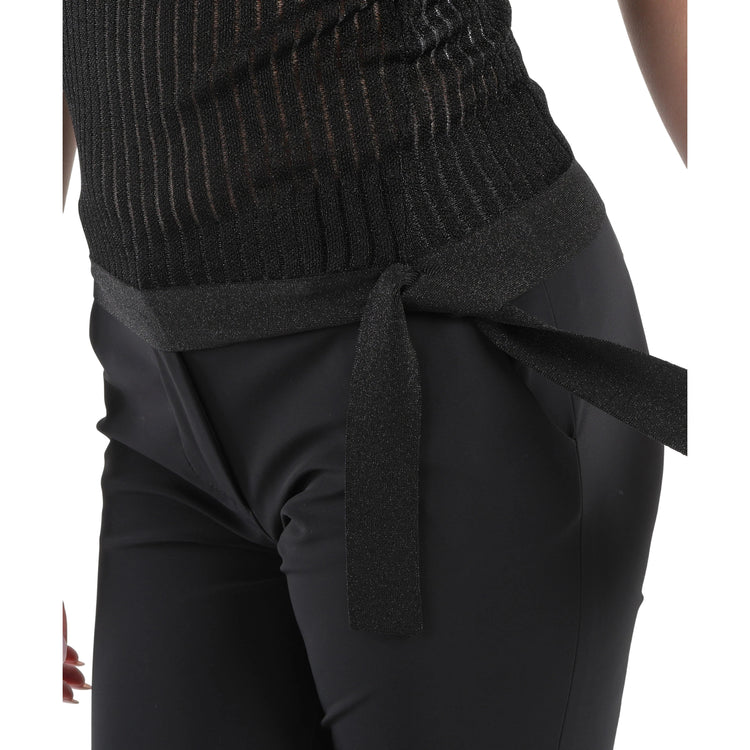 Top Donna in maglia lurex nero dettaglio