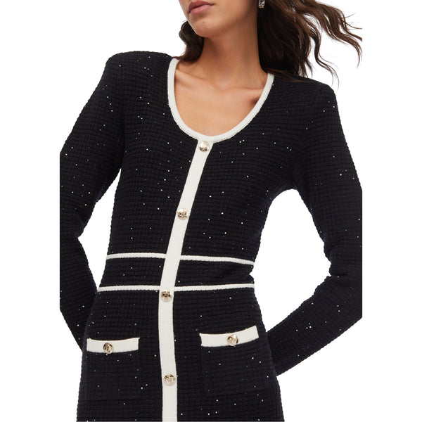 Abito Midi Donna in lurex con dettagli a contrasto dettaglio