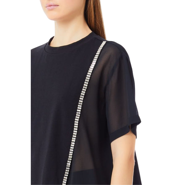 T-shirt Donna dal taglio asimmetrico Nero dettaglio