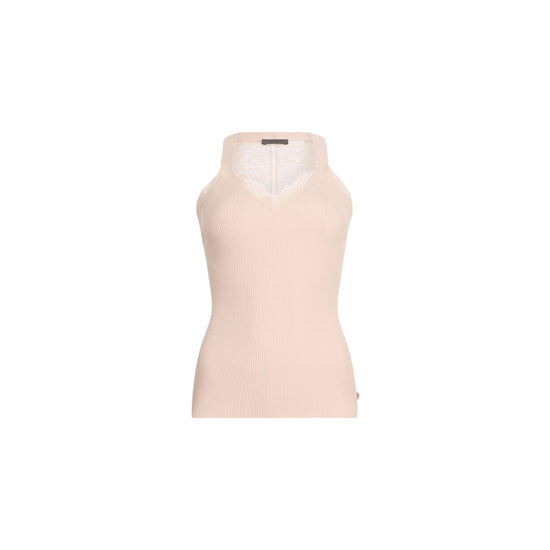 Top Donna con dettagli in pizzo Rosa