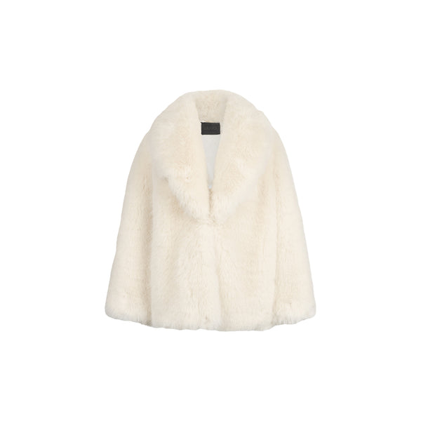 Cappotto Donna in pelliccia sintetica bianco