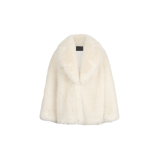 Cappotto Donna in pelliccia sintetica bianco
