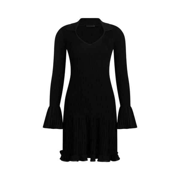 Abito corto Donna in maglia a costine Nero