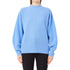 Maglia Donna in lana e cashmere con cut-out azzurro modella frontale