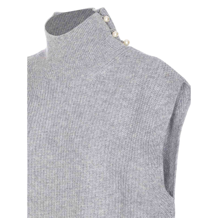 Maglia Donna con maniche ad aletta Grigio dettaglio