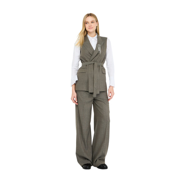 Gilet Donna chevron con cintura modella intera frontale