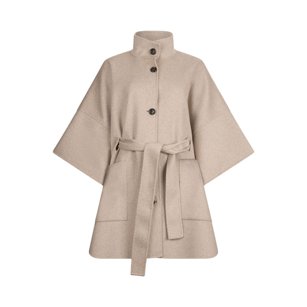 Cappotto Donna in lana con maniche a kimono Beige