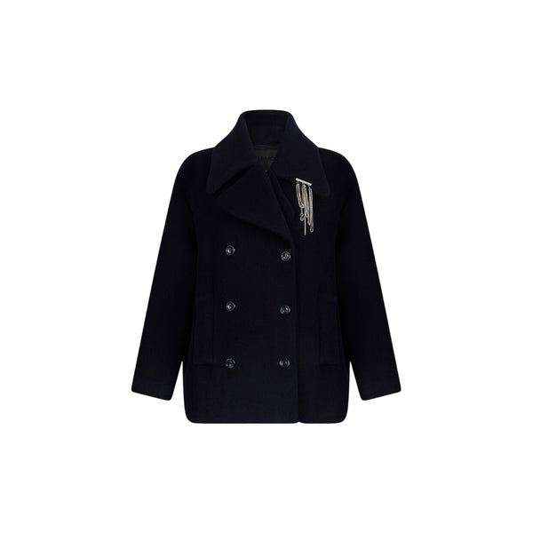 Cappotto Donna Blu scuro con spilla