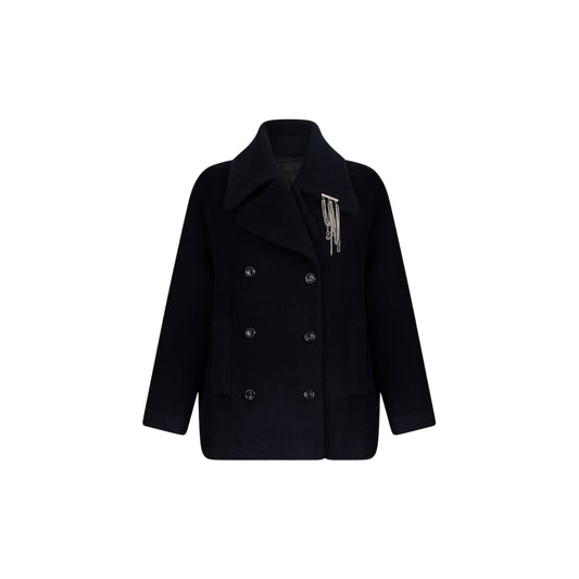Cappotto Donna Blu scuro con spilla