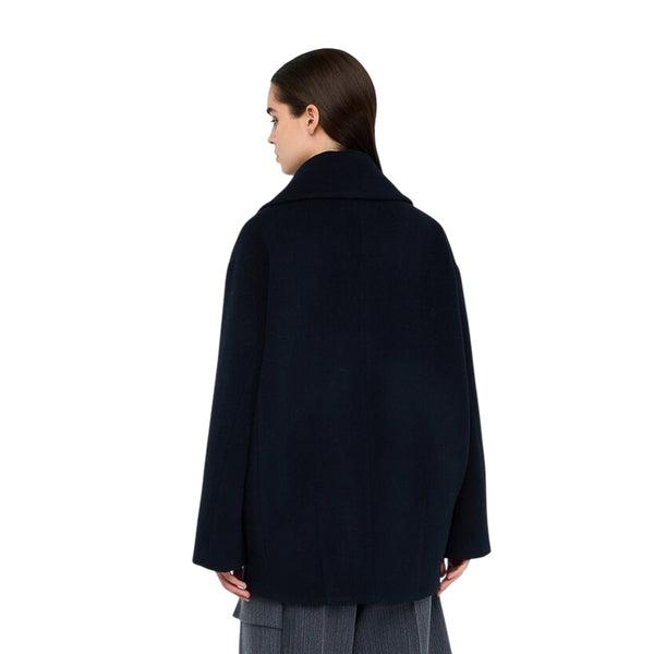 Cappotto Donna Blu scuro con spilla modella retro