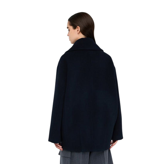 Cappotto Donna Blu scuro con spilla modella retro