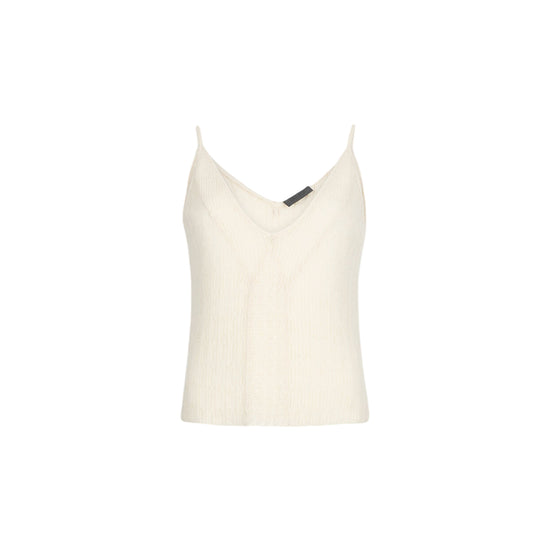 Top Donna in maglia misto lana e alpaca Bianco