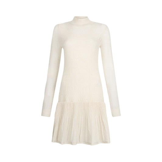 Abito midi Donna in lana e alpaca Bianco