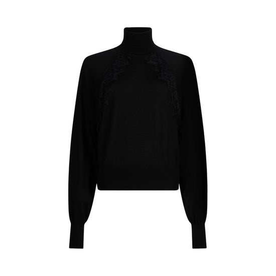 Dolcevita Donna in lana con pizzo Nero
