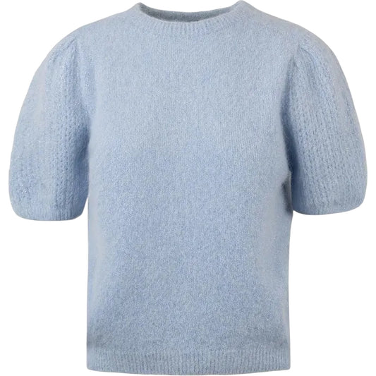 Maglione Donna con maniche corte a palloncino Azzurro