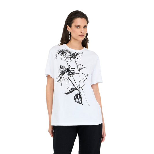 Acquista subito la T-shirt Donna, vestibilità oversize, taglio a giro collo e maniche corte, firmata LiuJo su Martini 900: vieni a scoprire tutta la collezione sul nostro sito