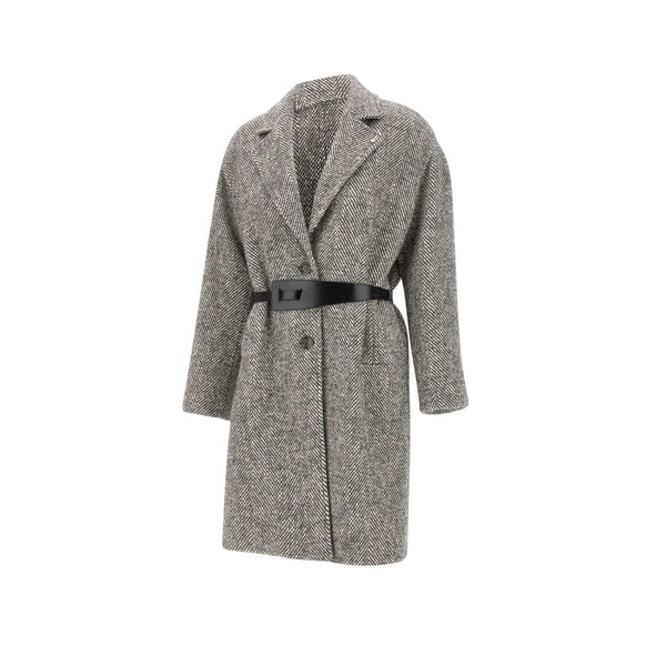 Cappotto Donna Chevron con cintura