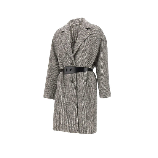 Cappotto Donna Chevron con cintura