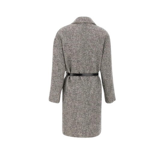 Cappotto Donna Chevron con cintura