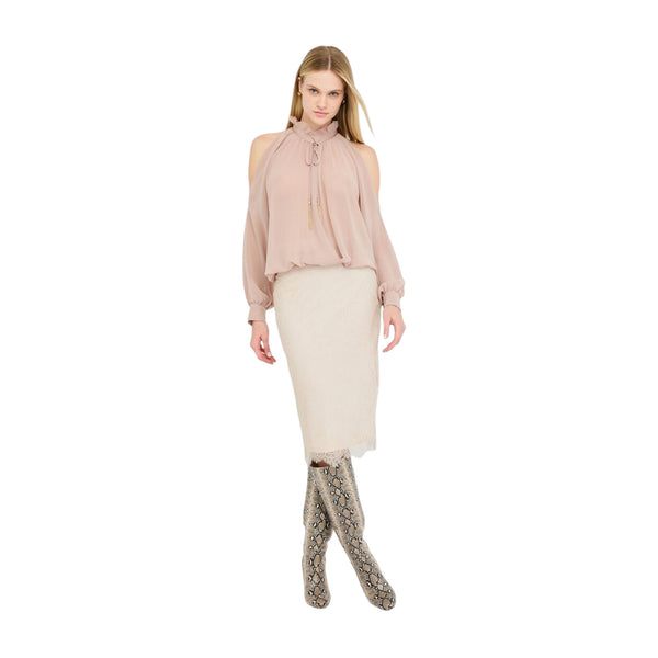 Acquista subito la Blusa Donna, con motivo incrociato, collo alto e maniche a palloncino e polsi con bottoni, firmata LiuJo su Martini 900: vieni a scoprire tutta la collezione sul nostro sito.