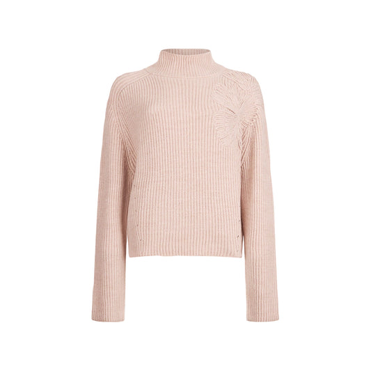 Maglione Donna in misto lana a coste Rosa