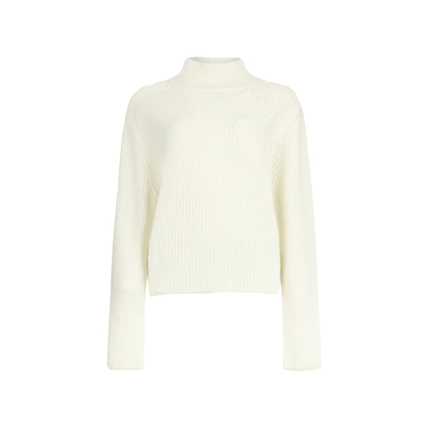 Maglione Donna in misto lana a coste Bianco