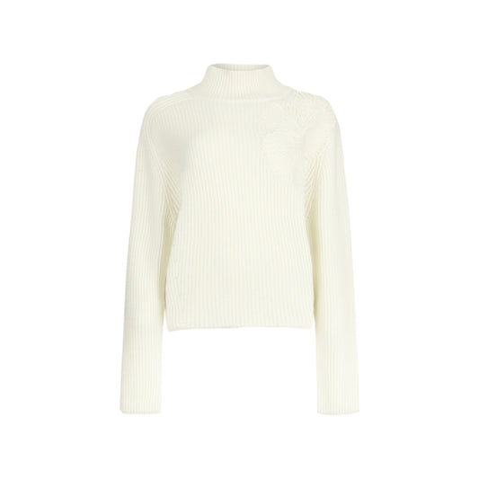 Maglione Donna in misto lana a coste Bianco