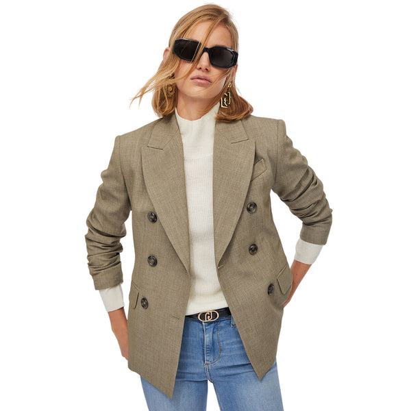 Blazer Donna Doppiopetto Verde modella frontale