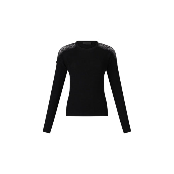 Maglia Donna con dettagli in pizzo Nero